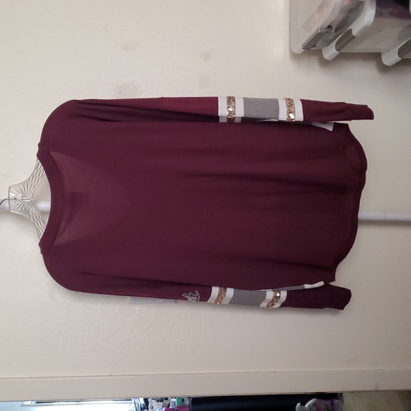 PINK over-sized Sequined Long Sleeve - Picture 4 of 6